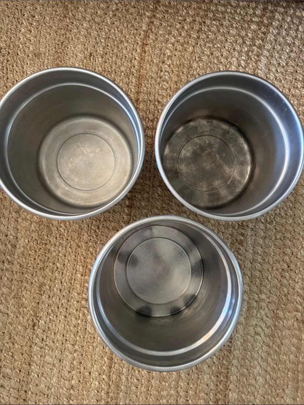3 Stainless Steel Storage kitchen Bowls - Silver 11x11 inches